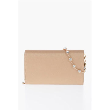 Moschino LOVE Saffiano Faux Leather Wallet with Removable Chain