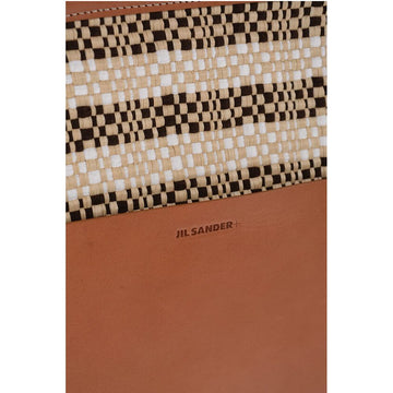 Jil Sander Raffia Tote Bag With Leather Details