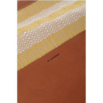 Jil Sander Raffia SUNFLOWER Tote Bag With Leather Details