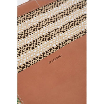 Jil Sander Raffia Tote Bag With Leather Details