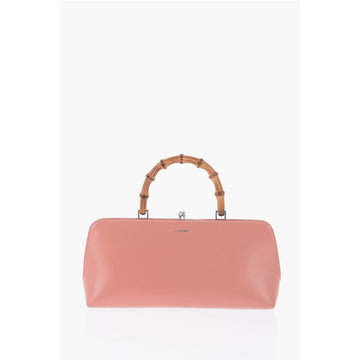 Jil Sander Leather Handbag With Bamboo Handle
