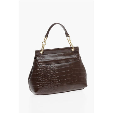 Moschino LOVE Faux Leather Bag with Golden Details and Removable Shou