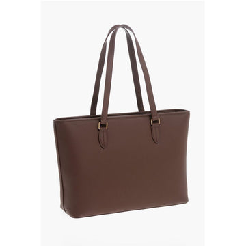 Moschino LOVE Faux Leather Tote Bag with Golden Embossed Maxi Logo