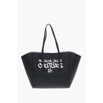 Versace JEANS COUTURE Textured Faux Leather Maxi Tote bag with Clout
