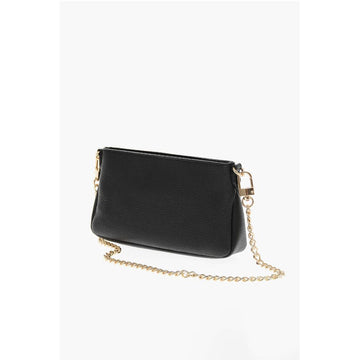 Moschino LOVE Textured Leather Shoulder Bag with Graffiti-Print