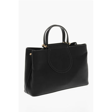 Moschino LOVE Faux Leather Tote Bag with Golden Logo