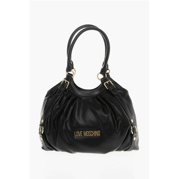 Moschino LOVE MOSCHINO Faux Leather Bucket Bag with Golden Details