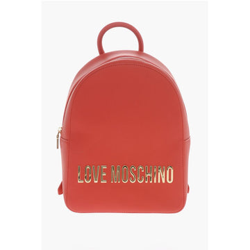 Moschino LOVE MOSCHINO Faux Leather Backpack with Lettering Logo