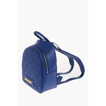 Moschino LOVE Quilted Faux Leather Backpack with Golden Logo