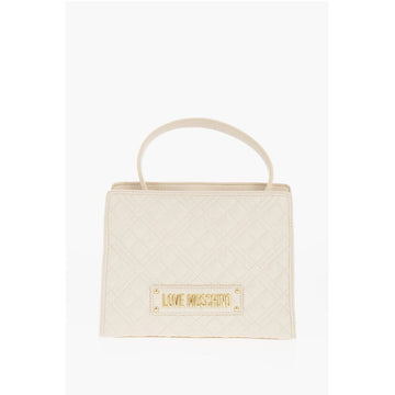 Moschino LOVE Quilted Faux Leather Bag with Removable Shoulder Strap