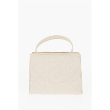 Moschino LOVE Quilted Faux Leather Bag with Removable Shoulder Strap