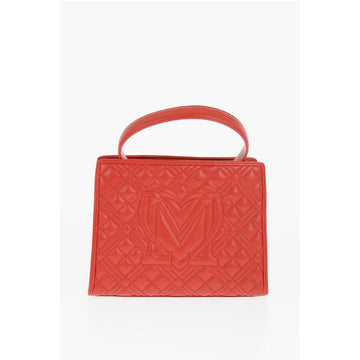 Moschino LOVE Quilted Faux Leather Bag with Removable Shoulder Strap