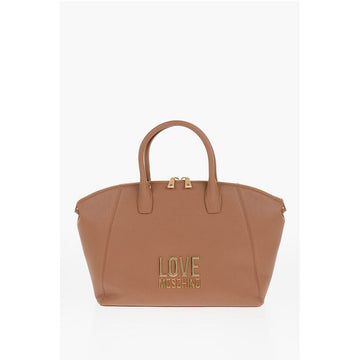 Moschino LOVE Faux Leather Tote Bag with Golden Logo
