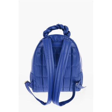 Moschino LOVE Quilted Nylon Backpack with Faux Leather Trims