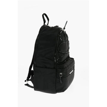 Versace JEANS COUTURE Solid Color Nylon Backpack with Logoed Detail