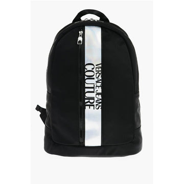 Versace JEANS COUTURE Nylon Backpack with Contrasting Logoed Detail