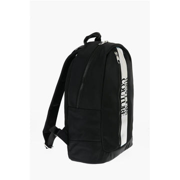 Versace JEANS COUTURE Nylon Backpack with Contrasting Logoed Detail