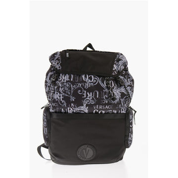 Versace JEANS COUTURE All-Over Logo Multipockets Backpack