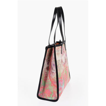 Etro Floral Patterned Tote Bag with Leather Trims