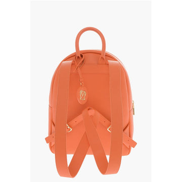 Moschino LOVE Textured Faux Leather Backpack with Golden Logo