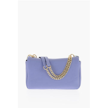 Moschino LOVE Textured Faux Leather Shoulder Bag with Golden Logo