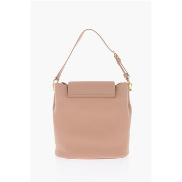 Moschino LOVE golden logo faux leather shoulder bag
