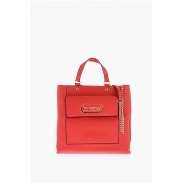 Moschino LOVE Faux Leather Rectangular Bag with Maxi Patch Pocket