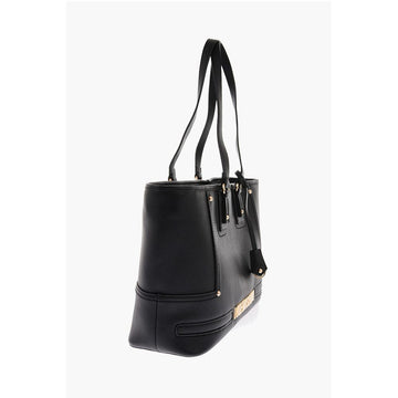 Moschino LOVE Textured Faux Leather Tote Bag with Embossed Logo