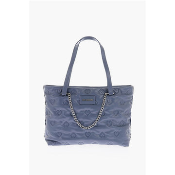 Moschino LOVE hearts embossed faux leather shoulder bag