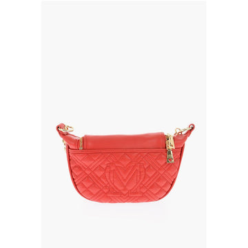 Moschino LOVE chain handle quilted faux leather bag