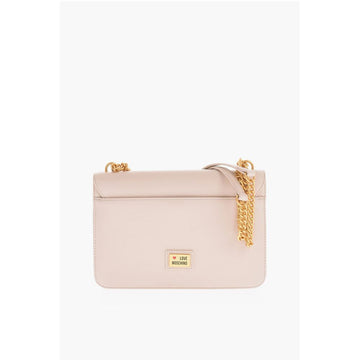 Moschino LOVE Faux Leather Shoulder Bag with Golden Chain