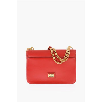 Moschino LOVE faux leather bag with chain shoulder strap and golden c