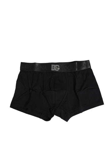 Dolce & Gabbana Black Cotton DG Embellish Logo Boxer Underwear