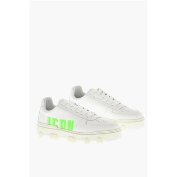 Dsquared² Leather Low-Top BASKET Sneakers With Logo Print