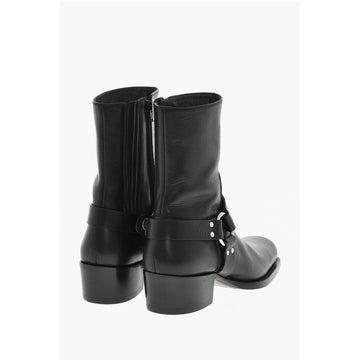 Dsquared² Leather RING Boots With Harness Details