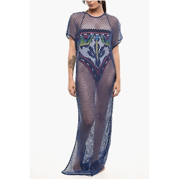 Dsquared² Openwork Maxi Beach Cover-up Dress