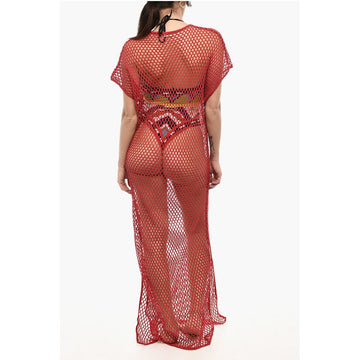 Dsquared² Openwork Maxi Beach Cover-up Dress