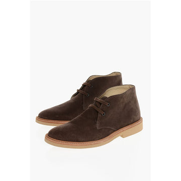 Corneliani Solid Color Suede Desert Boots