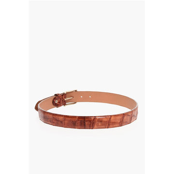 Corneliani Croco Effect Leather Belt