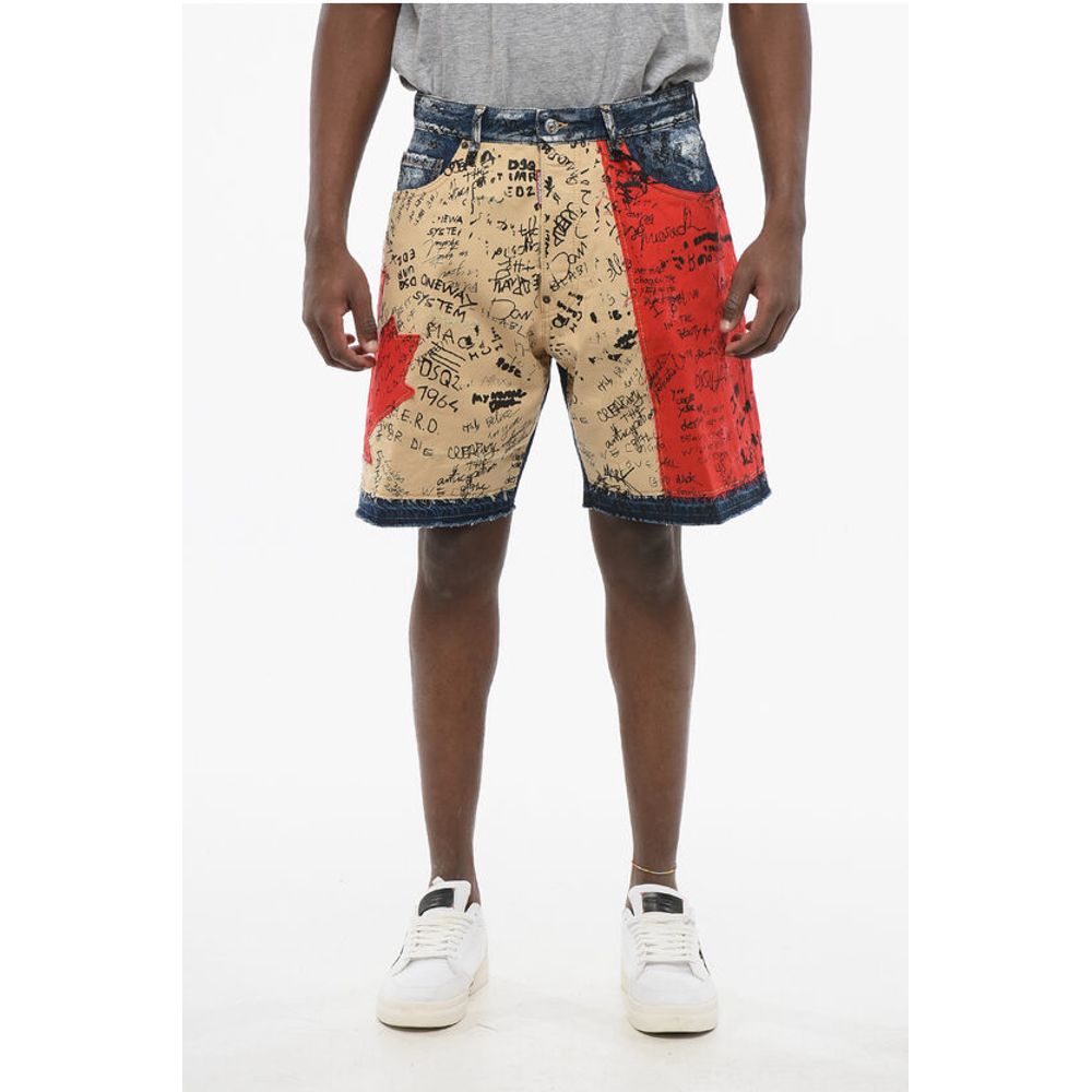 Dsquared² Color Block Designed FLAG Boxer Fit Shorts