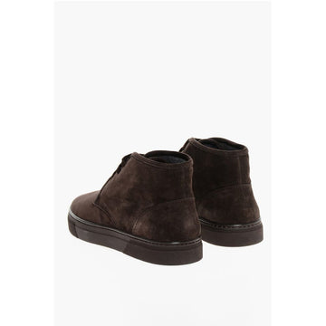 Corneliani Suede Desert Boots With Rubber Sole