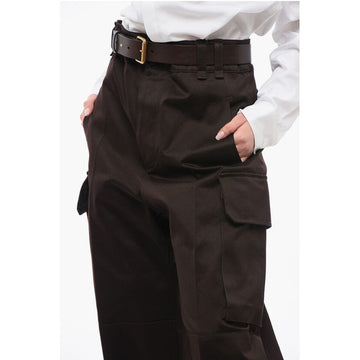 Saint Laurent High-waisted Cargo Pants with Leather Belt