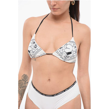 Karl Lagerfeld Printed Triangle Bikini Top