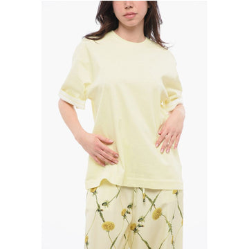 Burberry Crew Neck Dropped Shoulder Cotton T-Shirt