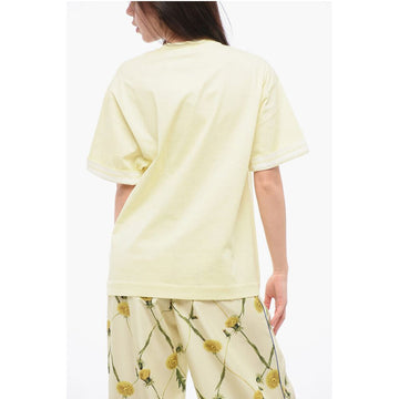 Burberry Crew Neck Dropped Shoulder Cotton T-Shirt