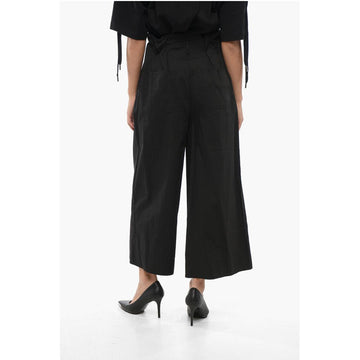 PINKO High-Waist Double Pleats POSEIDONE Flared Pants