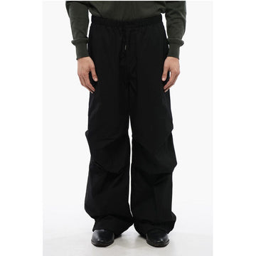 Jil Sander Baggy Fit Cotton Pants with Drawstringed Ankles
