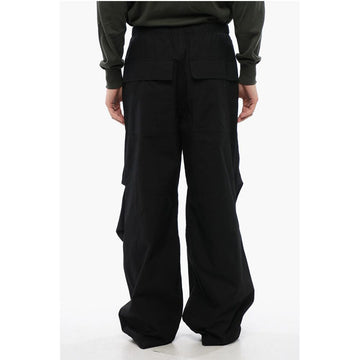 Jil Sander Baggy Fit Cotton Pants with Drawstringed Ankles