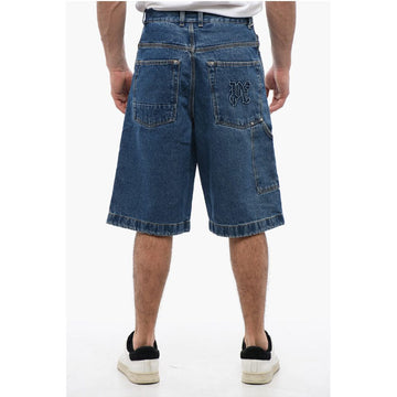 Palm Angels Multipocketed Mid Wash Denim Shorts