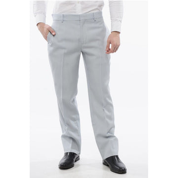 Off-White Virgin Wool Chinos Pants with Zipped Ankle